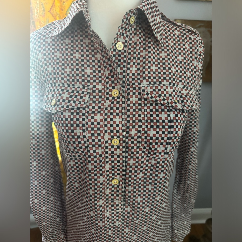 Tory Burch Half Button Down Lightweight Cross Pri… - image 2